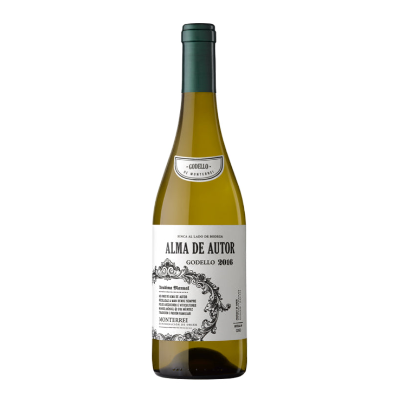 A wine bottle called Alma de Autor Godello blanco