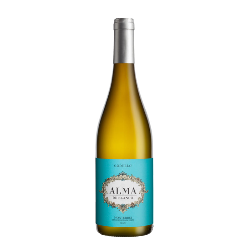 Witte wijnfles genaamd Alma de Blanco