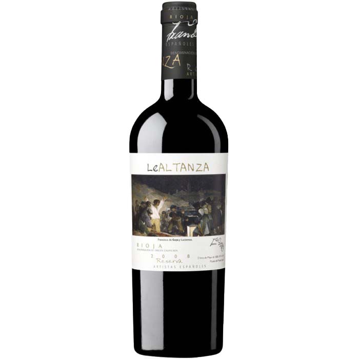 Rode wijnfles genaamd Altanza ARTE Españoles Reserva 2011, Colección Diego Velázquez