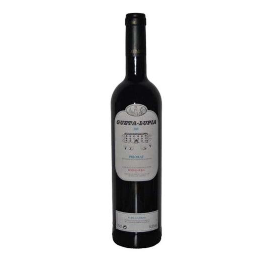 A red wine bottle called Gueta Lupia which originates from Priorat
