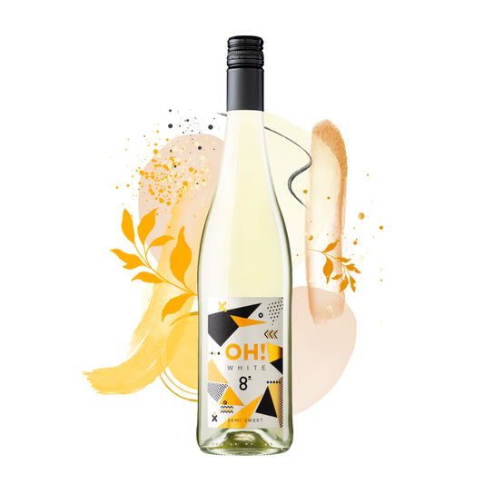 A white wine bottle called Oh! Wine Frizzante which comes from the Carinena region