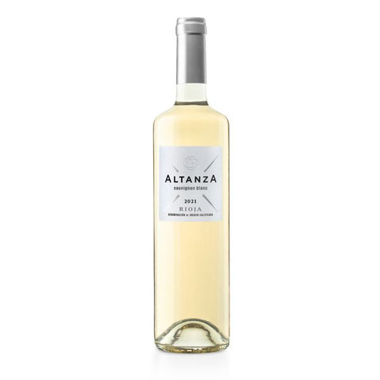 A wine bottle called Altanza Blanco which can be found under the White wine collection on the Elvino store