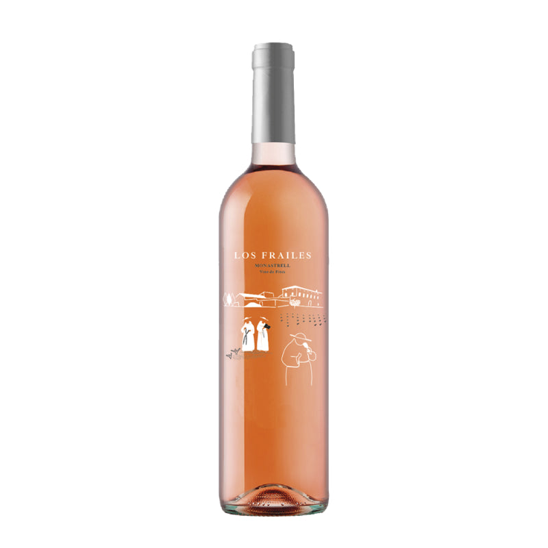 A picture of a wine bottle called Los Frailes rosado which originates from Valencia