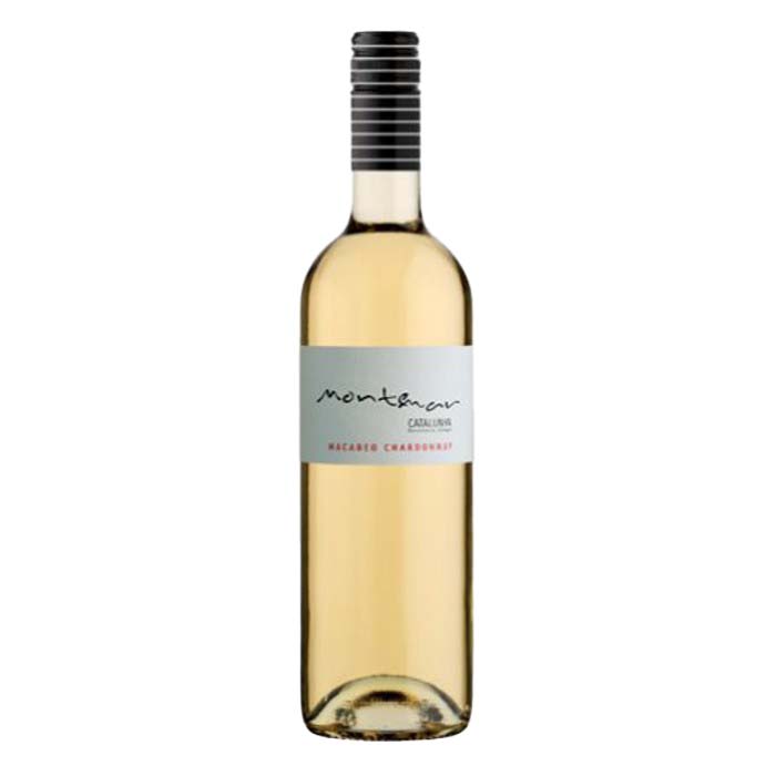 A white wine bottle called Montemar Blanco which originates from the Cataluyna region