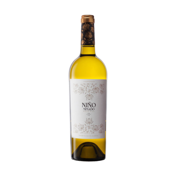 A white wine bottle called Niño Mimado Blanco which originates from Carinena
