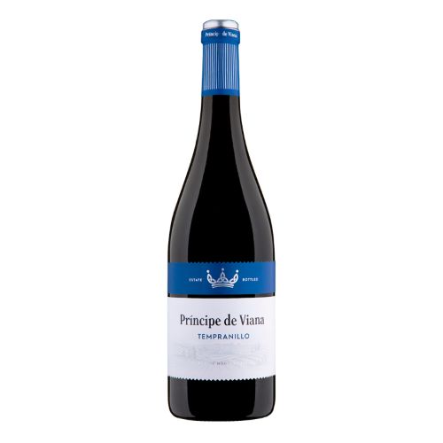 A picture of a red wine bottle called Príncipe de Viana Tempranillo which originates from Navarra
