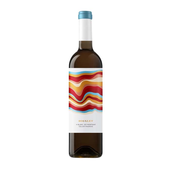 A white wine bottle called Rojalet Blanco which comes from the Montsant region