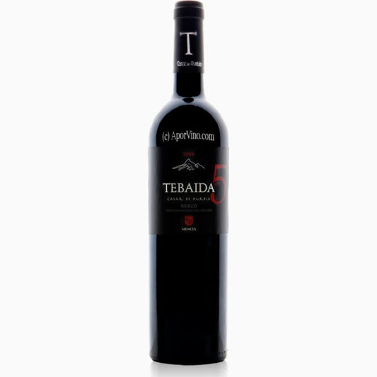 A red wine bottle called Tebaida Pago no 5. which comes from Bierzo