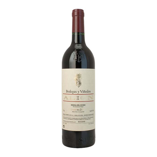 A red wine bottle called Vega Sicilia Alión 2018 which originates from Ribera del Duero in Spain