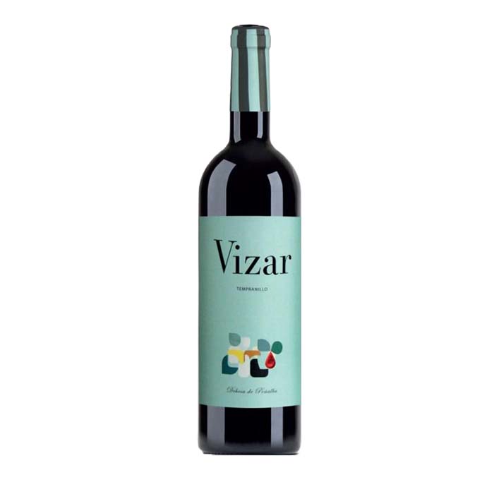 A red wine bottle called Vizar Tempranillo which originates from Castilla y Leon in Spain