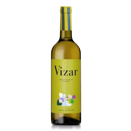A white wine bottle called Vizar Verdejo which originates from Castilla y Leon in Spain