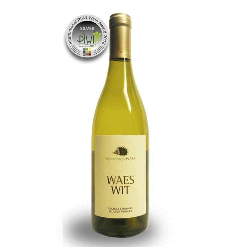 A white wine bottle called Waes Wit which originates from België