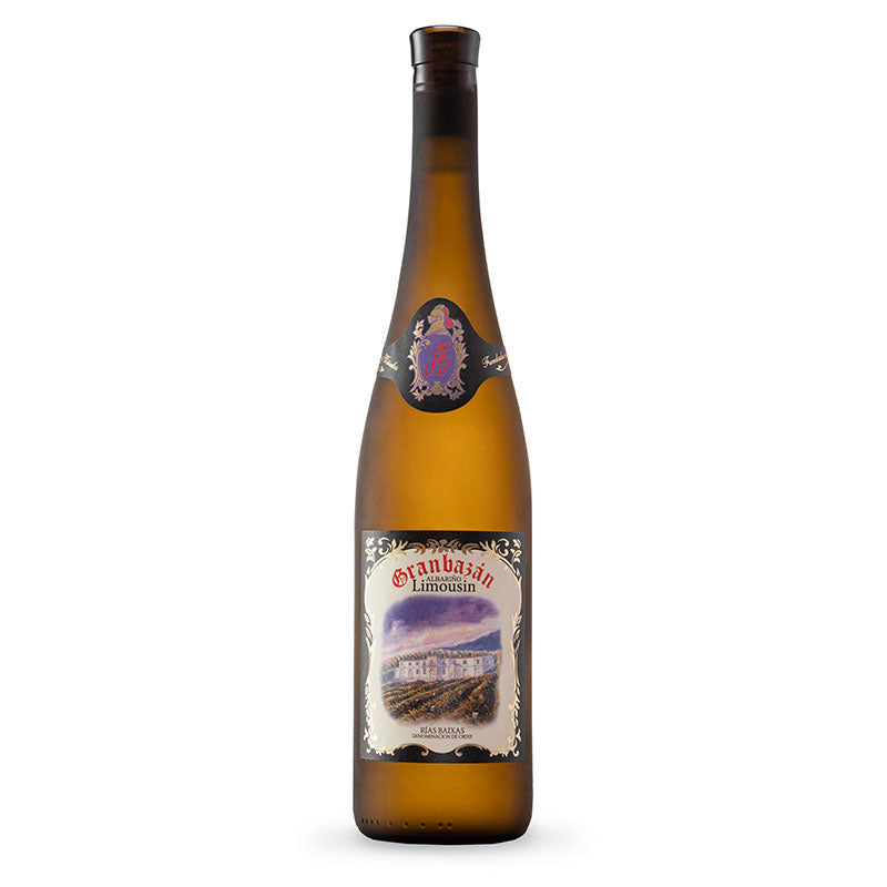 A white wine bottle called Granbazán Limousin